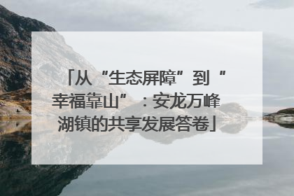从“生态屏障”到“幸福靠山”：安龙万峰湖镇的共享发展答卷